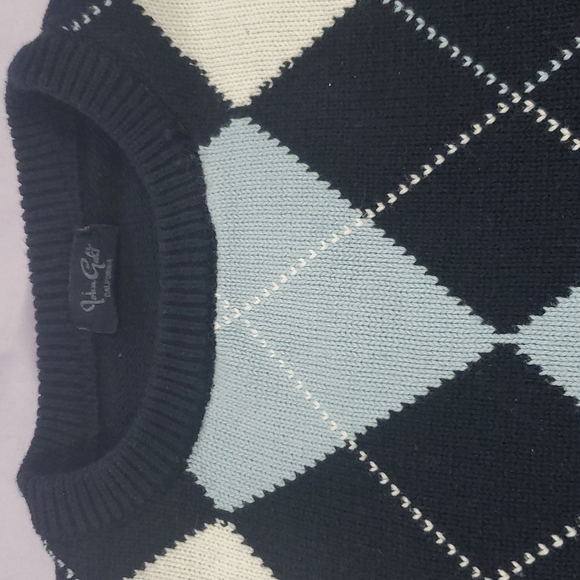 Jade Galt California sweater Diamond patterns navy‎ blue white size small - Picture 5 of 9